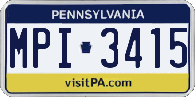 PA license plate MPI3415
