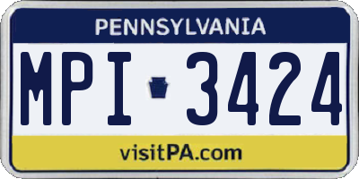 PA license plate MPI3424