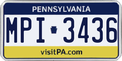 PA license plate MPI3436