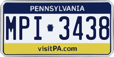 PA license plate MPI3438