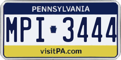 PA license plate MPI3444