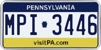 PA license plate MPI3446
