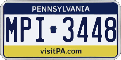PA license plate MPI3448