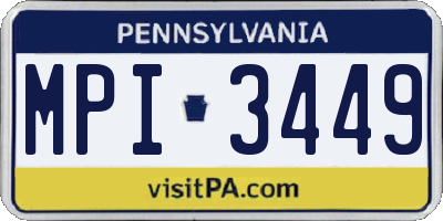 PA license plate MPI3449