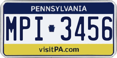 PA license plate MPI3456