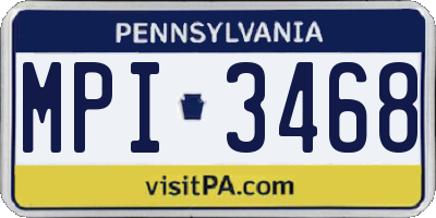 PA license plate MPI3468