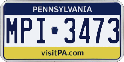 PA license plate MPI3473