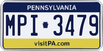 PA license plate MPI3479