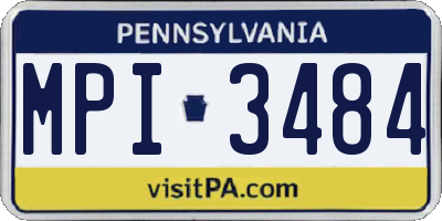 PA license plate MPI3484