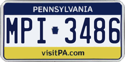 PA license plate MPI3486