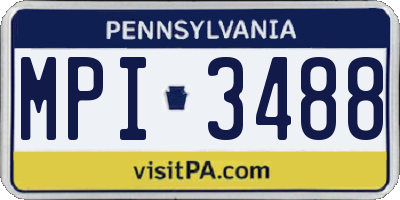 PA license plate MPI3488