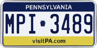 PA license plate MPI3489