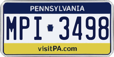 PA license plate MPI3498
