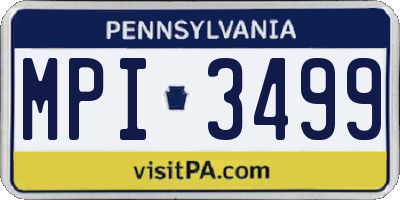 PA license plate MPI3499