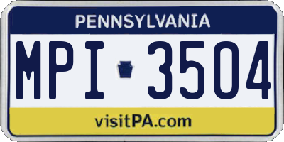PA license plate MPI3504