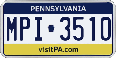 PA license plate MPI3510