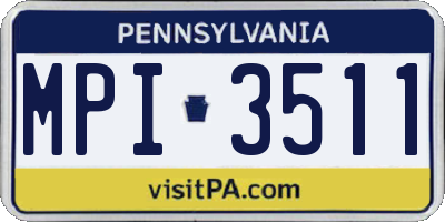 PA license plate MPI3511