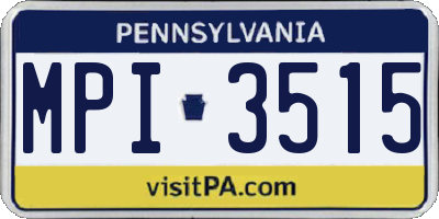 PA license plate MPI3515