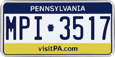 PA license plate MPI3517