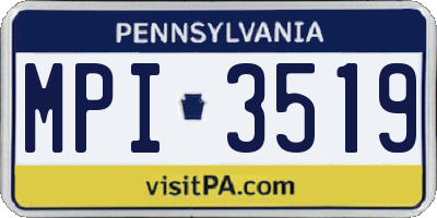 PA license plate MPI3519