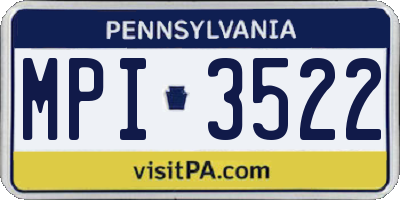 PA license plate MPI3522