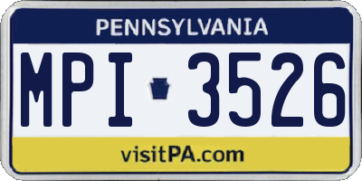 PA license plate MPI3526