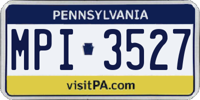 PA license plate MPI3527