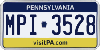 PA license plate MPI3528