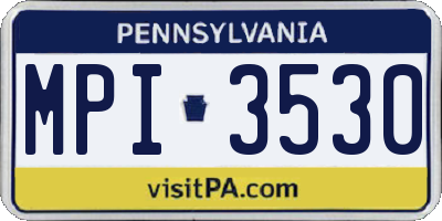 PA license plate MPI3530