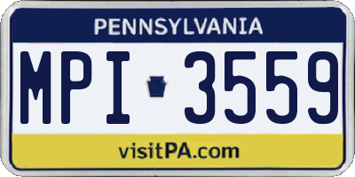 PA license plate MPI3559