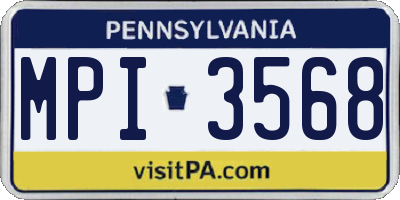 PA license plate MPI3568