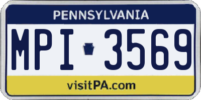 PA license plate MPI3569