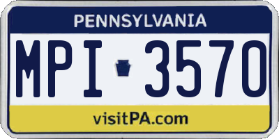 PA license plate MPI3570