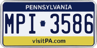PA license plate MPI3586