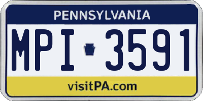 PA license plate MPI3591