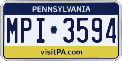 PA license plate MPI3594