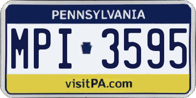 PA license plate MPI3595