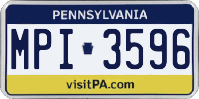 PA license plate MPI3596