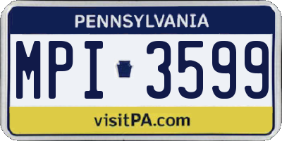 PA license plate MPI3599