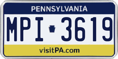 PA license plate MPI3619