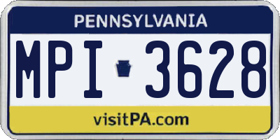 PA license plate MPI3628