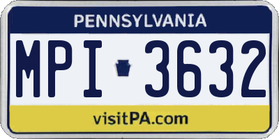 PA license plate MPI3632