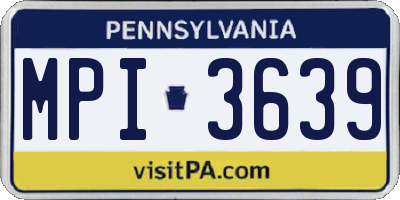 PA license plate MPI3639