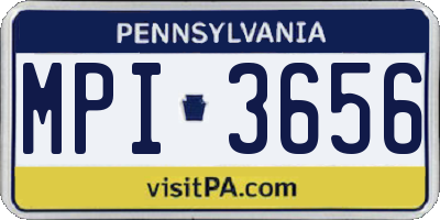 PA license plate MPI3656