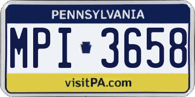 PA license plate MPI3658