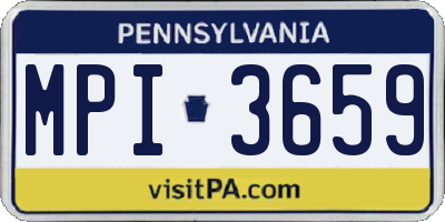 PA license plate MPI3659