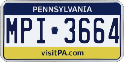 PA license plate MPI3664
