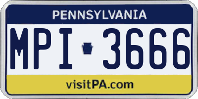PA license plate MPI3666