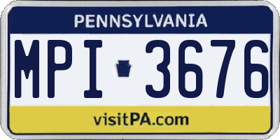 PA license plate MPI3676