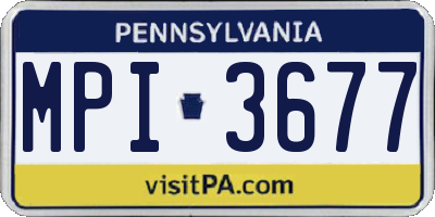 PA license plate MPI3677